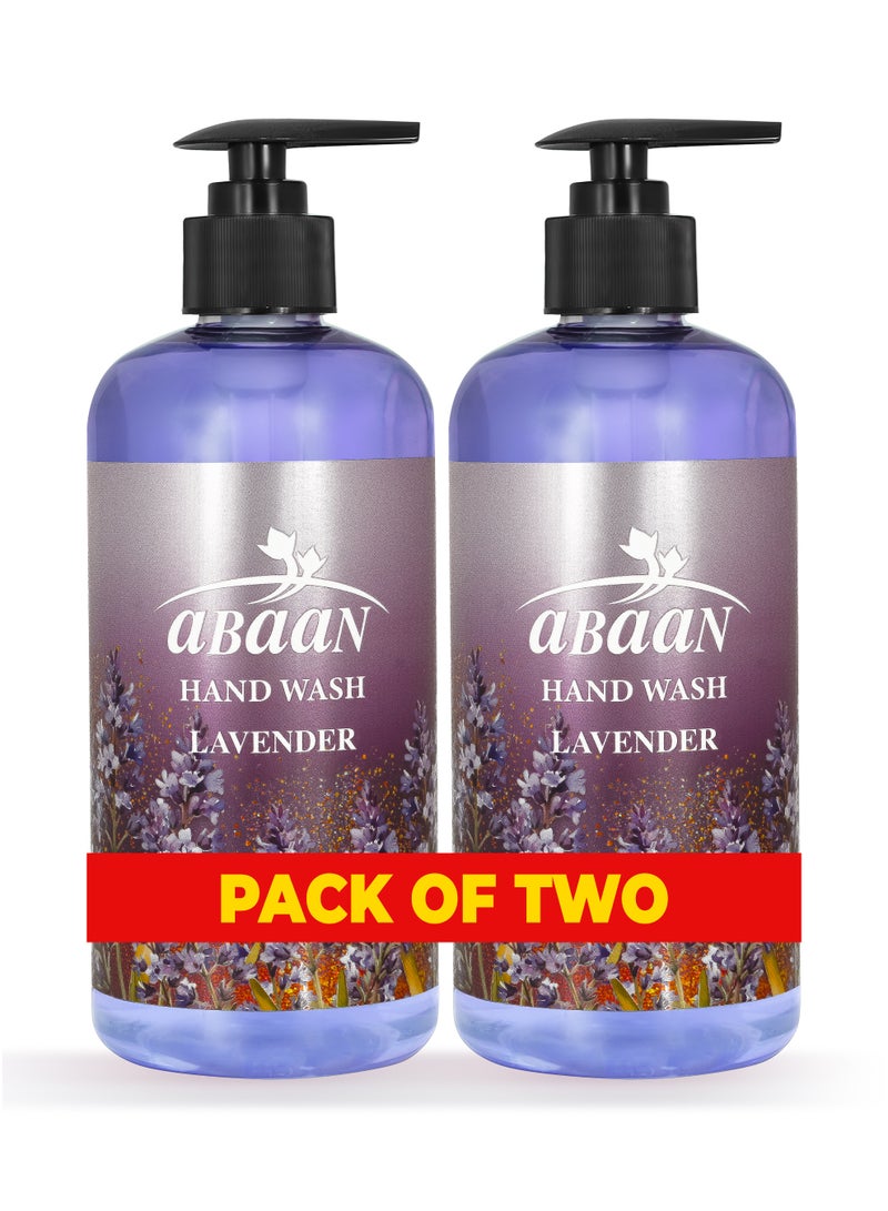 ABAAN - Hand Wash Lavender, 500ml (Pack of 2) | Hand Wash with Calming Lavender Aroma | Liquid Hand Wash | Made in UAE - Image 1