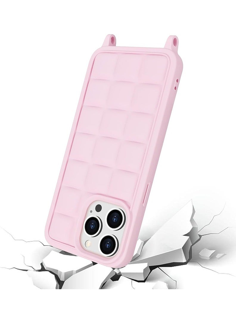 Theodor Crossbody Cute Lanyard Strap Case For iPhone 14 Pro Max Necklace Cord Candy Silicone Soft Cover Pink  - Image 5