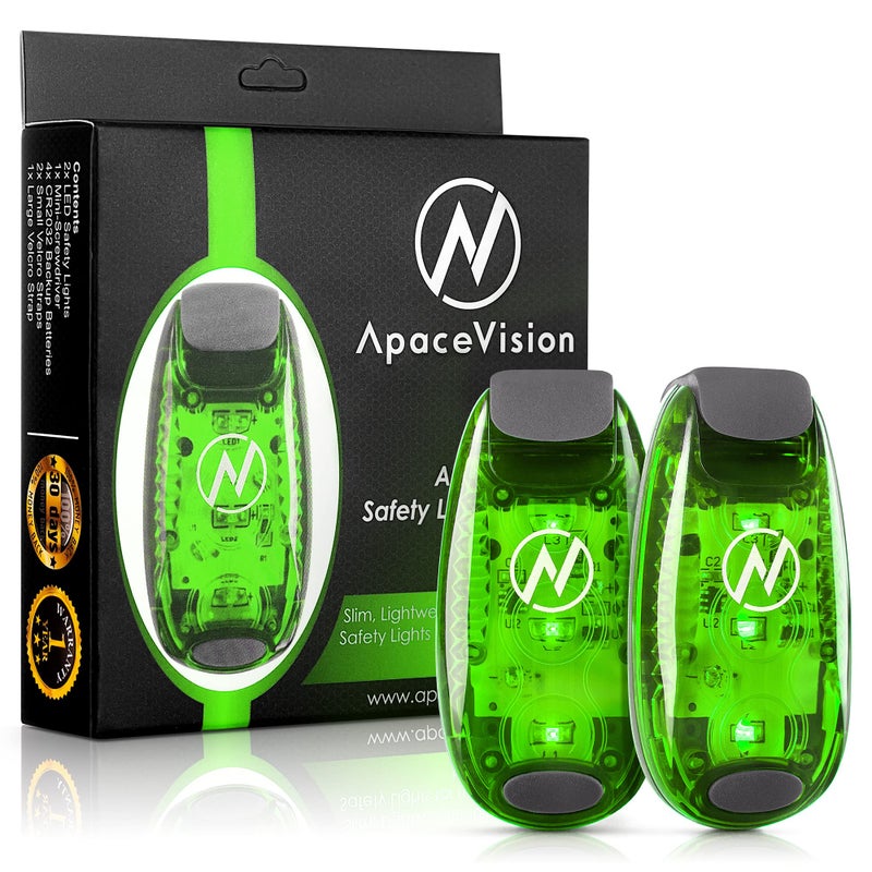 Apace Vision LED Safety Light (2 Pack) - Clip On Strobe/Running Lights for Runners, Dog, Bike, Walking, Boat, Kayak, Stroller and More - High Visibility Accessories for Your Reflective Gear, Bicycle - Image 1