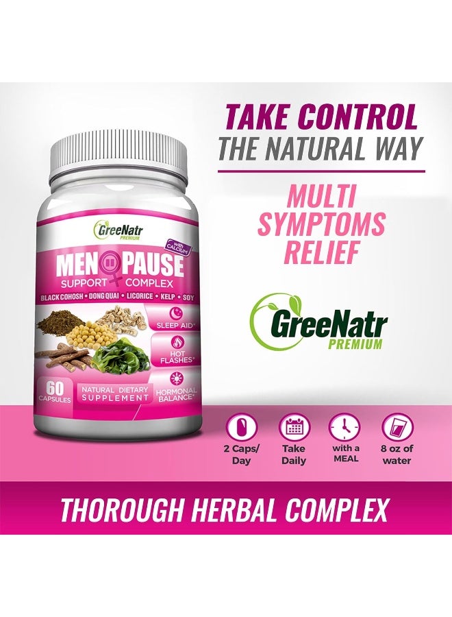 GreeNatr Menopause Supplements for Women - Perimenopause Supplements Women with Dong Quai & Black Cohosh for Menopause Hot Flashes - Menopause Support for Sleep Quality & Hormone Balance - 60 Caps - Image 3
