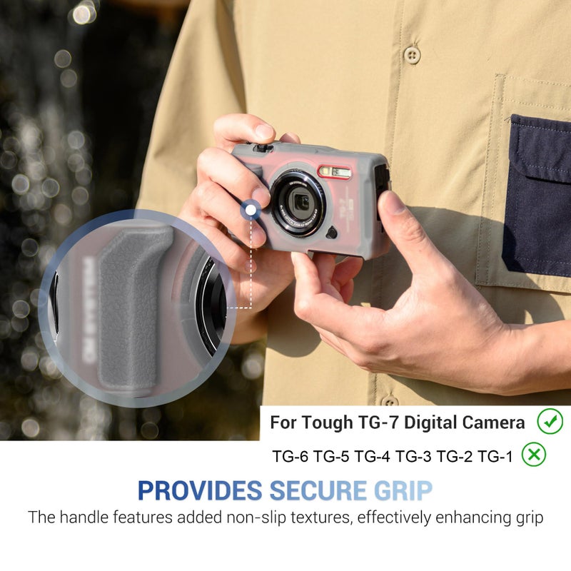 JJC TG-7 Silicone Jacket for Olympus OM System Tough TG-7 TG7 Camera, Replace Olympus CSCH-128 Silicone Case, Anti-Scrath, Cover Providing Extra Protection and Grip - Image 4