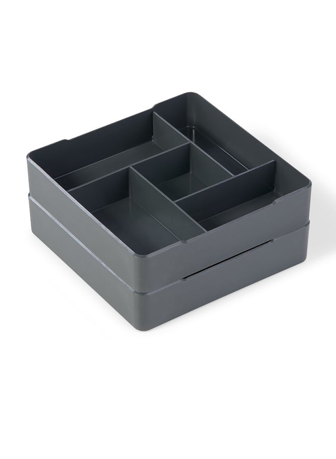 Durable Coffee Organizer Tray – Gray Serving Aid for Sugar, Stirrers & Cream | Keeps Coffee Station Tidy, Food-Safe Plastic, Dishwasher-Safe, Fits Coffee Machine Counters - Image 1