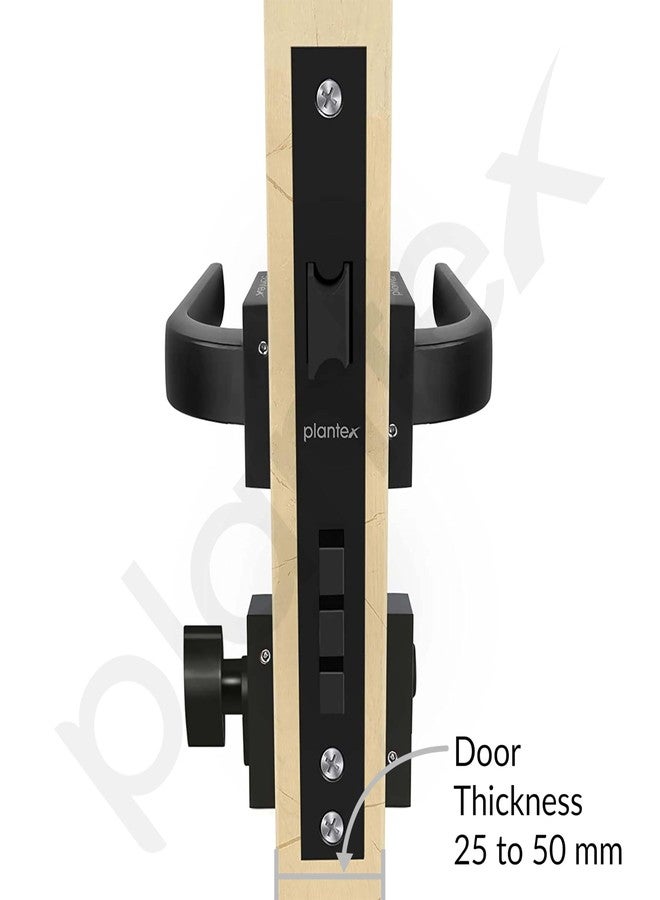 Plantex Triple Security Door Lock For Home/Main Door Lock Set With 3 Years Of Warranty/Mortise Lock For Door With Brass Lock Body & Cylinder(7107 - Black), Knob - Image 5