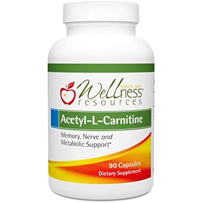 Wellness Resources Acetyl-L-Carnitine (ALC) for Memory, Nerves (500 mg, 90 Capsules) - Image 1