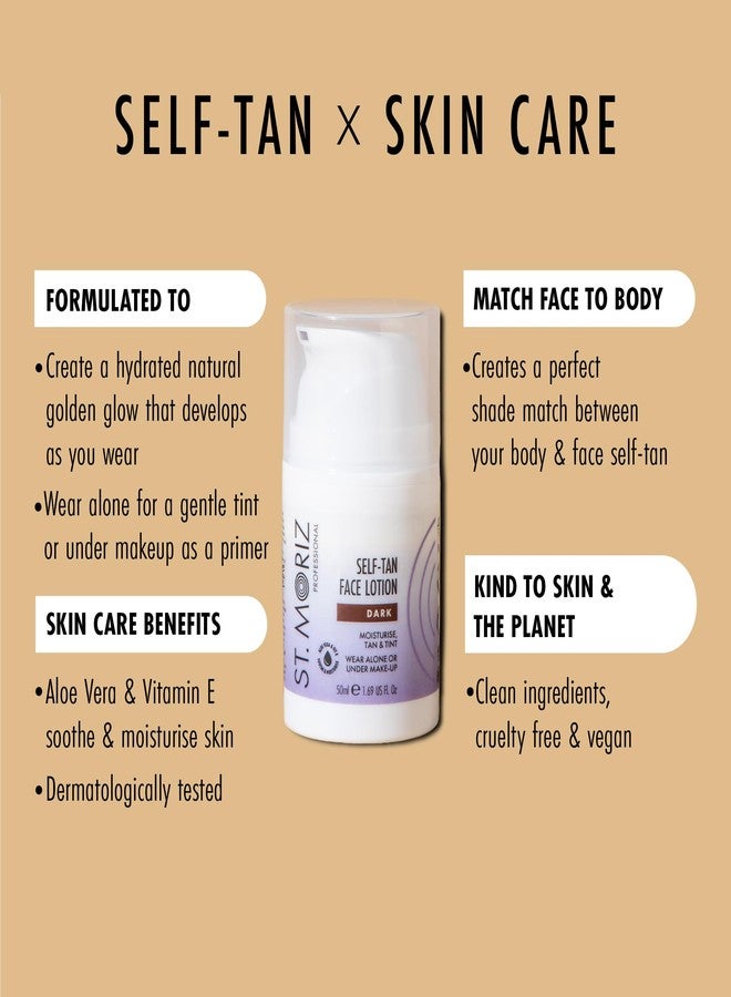 St. Moriz Professional Dark Face Self Tanner – Gradual Tan Face Lotion with Aloe Vera & Vitamin E for Natural, Buildable Color – No Rinse Needed – Vegan, 50ml - Image 2