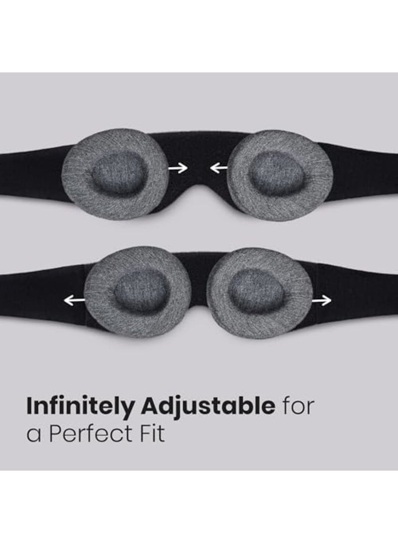 Luckam Sleep Eye Mask, 100% Blackout - Comfortable & Adjustable, Zero Eye Pressure - No Pressure Blindfold Ideal for Men & Women, Ideal for Travel/Napping/Night Shift - Gray - Image 5