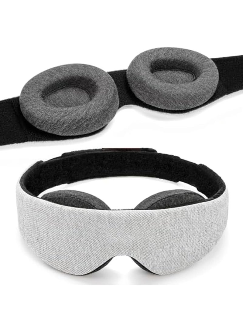 Luckam Sleep Eye Mask, 100% Blackout - Comfortable & Adjustable, Zero Eye Pressure - No Pressure Blindfold Ideal for Men & Women, Ideal for Travel/Napping/Night Shift - Gray - Image 1