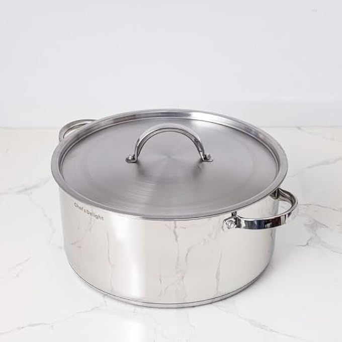Chef's Delight ChefS Delight Stainless Steel Casserole With Lid 28Cm Durable Casserole Dish Perfect For Stews Soups Roasting And Everyday Cooking Kitchen Essential - Image 1