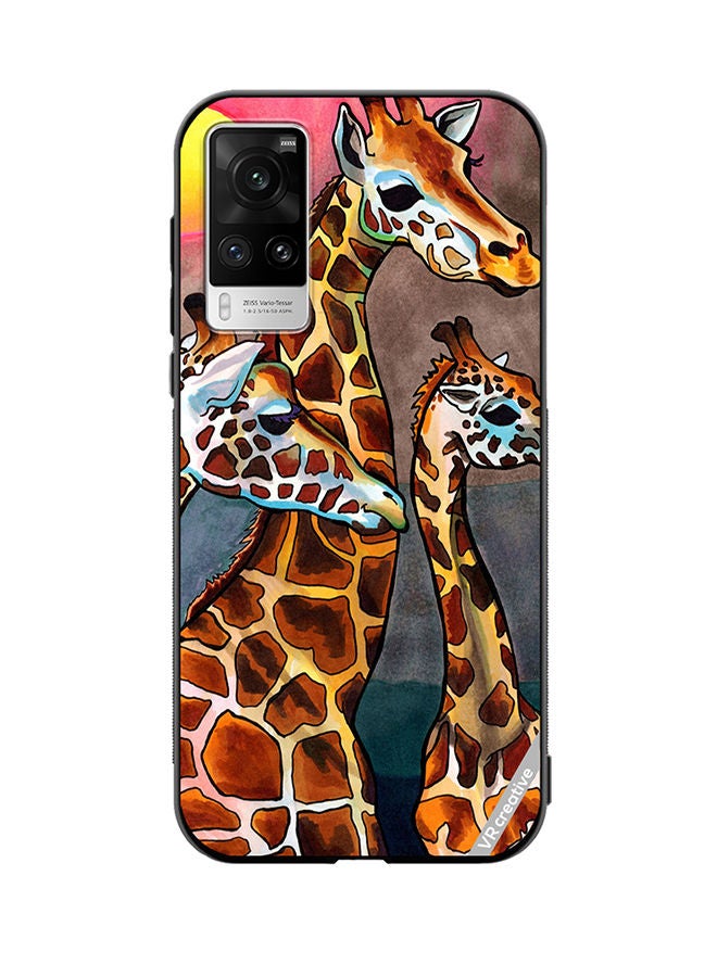 VR CREATIVE Protective Case Cover For Vivo X60 Pro Giraffe Design Multicolour - Image 1