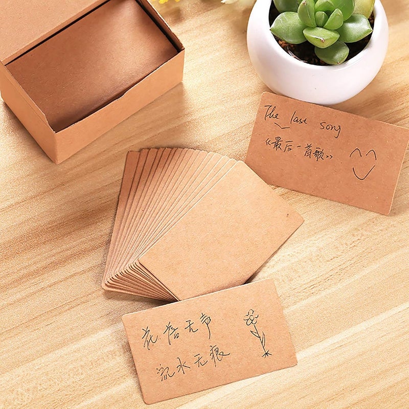 VANRA 300 Small Blank Cards 3.5x2 inches Color Cardstock Study Flash Cards Index Cards, Unruled with Rounded Corners (Kraft Brown, 300/Pack) - Image 2