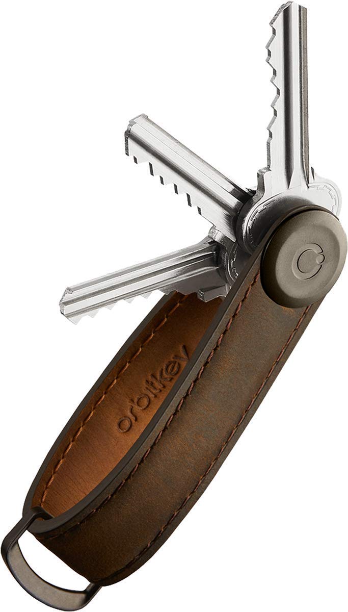 Orbitkey Orbitkey Crazy Horse Leather Key Organizer | Holds up to 7 Keys, Oak Brown  - Image 1