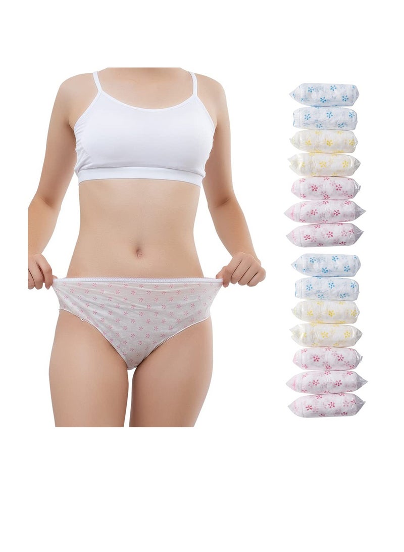 Excefore Women's Disposable Nonwoven Underwear, Underwear Ladies Briefs, Paper Printing Panties, for Travel Hotel Spa Hospital Stays Emergencies (14Pcs, Size: L) - Image 1