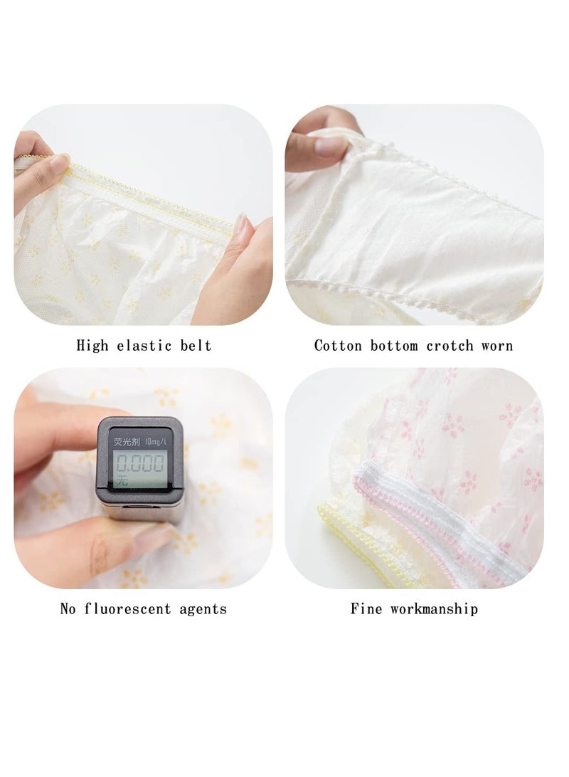 Excefore Women's Disposable Nonwoven Underwear, Underwear Ladies Briefs, Paper Printing Panties, for Travel Hotel Spa Hospital Stays Emergencies (14Pcs, Size: L) - Image 2