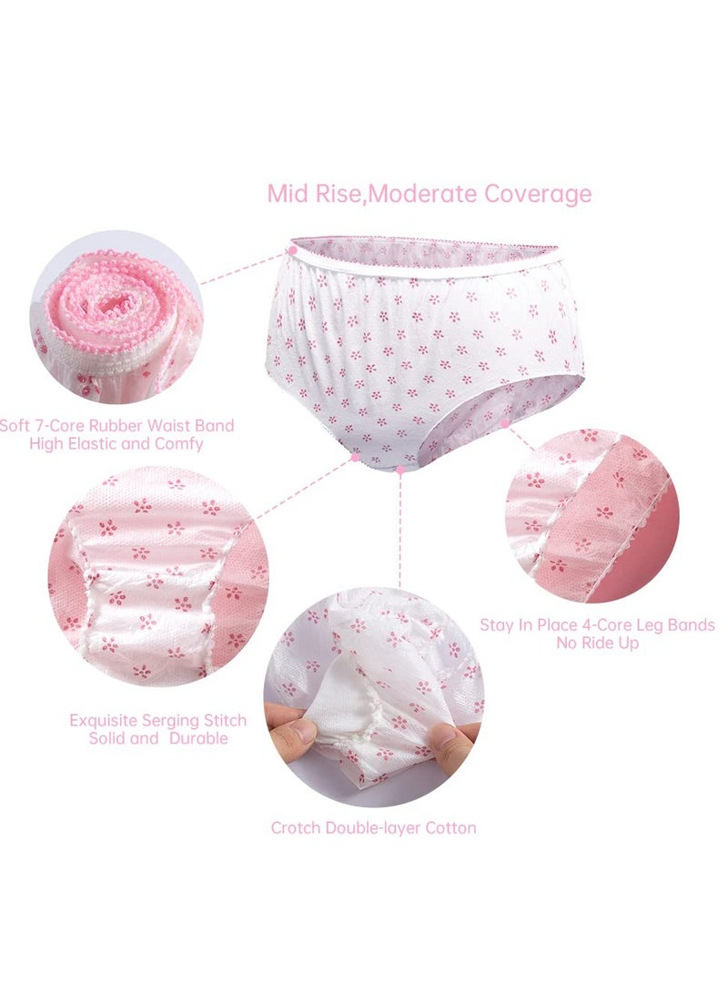 Excefore Women's Disposable Nonwoven Underwear, Underwear Ladies Briefs, Paper Printing Panties, for Travel Hotel Spa Hospital Stays Emergencies (14Pcs, Size: L) - Image 3
