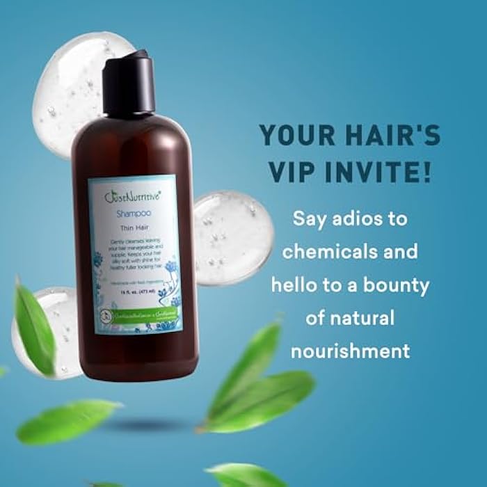 Just Nutritive Thin Hair Shampoo | Visibly Thicker Appearance | Natural Shampoo for Enhanced Volume 16 Fl Oz - Image 3