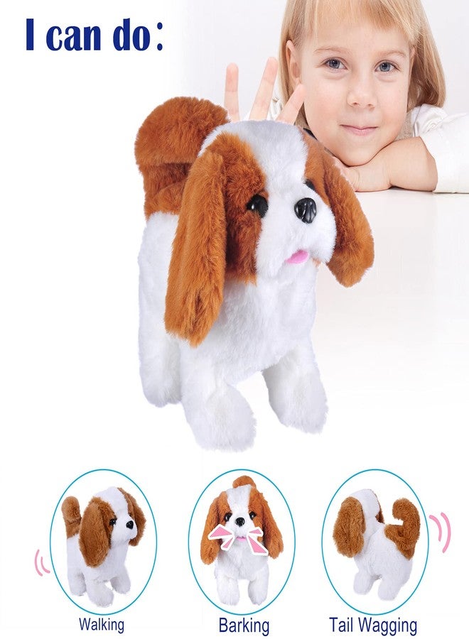 WorWoder Plush Saint Bernard Toy Puppy Electronic Interactive Pet Dog - Walking, Barking, Tail Wagging, Stretching Companion Animal for Kids (Saint Bernard) - Image 3