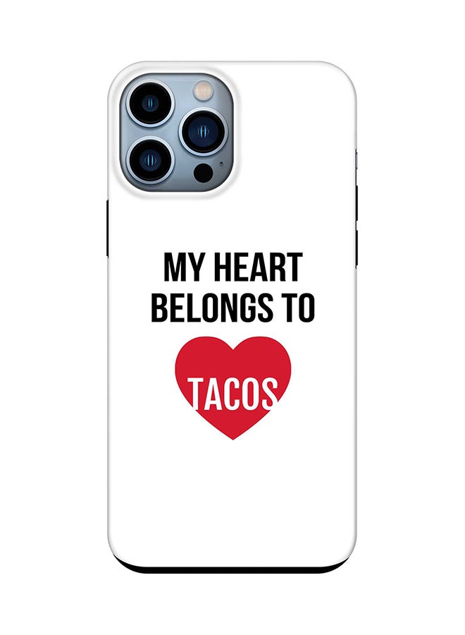 Stylizedd Tough Pro Case for iPhone 15 Pro Max Dual Layer Hybrid PC TPU Customized Mobile Cover Matte Finish Phone Case - My heart belongs to tacos - Image 1