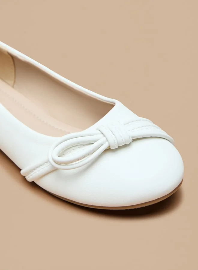 Flora Bella By Shoexpress Slip-On Ballerina Shoes with Bow Accent