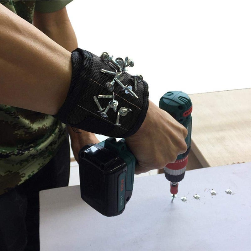 BLAPOXE BLAPOXE 1680D Ballistic Polyester Magnetic Belt Wristband with 3 Powerful Strong Magnets for Holding Tools Screws Nails Bolts Drill Bits and Small Tool Black  - Image 5