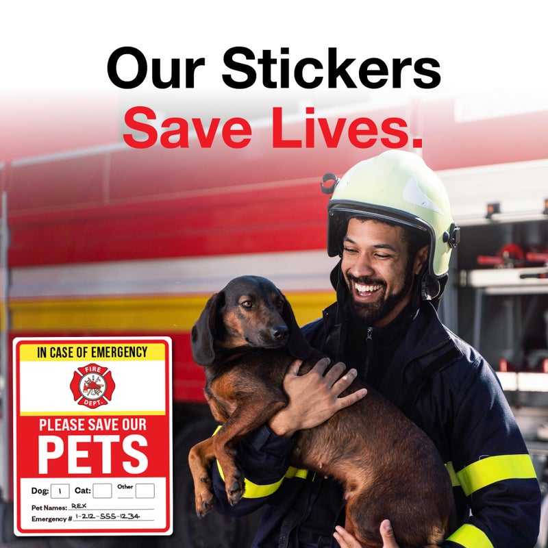 Pixelverse Design Pet Alert Safety Fire Rescue Sticker  4""x5"" 6pack - Save Our Pets Emergency Pet Inside Decal - in Case of Emergency Danger Pet in House Home Window Door Sign - Image 2