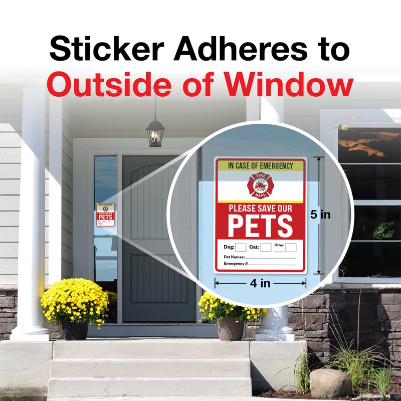 Pixelverse Design Pet Alert Safety Fire Rescue Sticker  4""x5"" 6pack - Save Our Pets Emergency Pet Inside Decal - in Case of Emergency Danger Pet in House Home Window Door Sign - Image 4