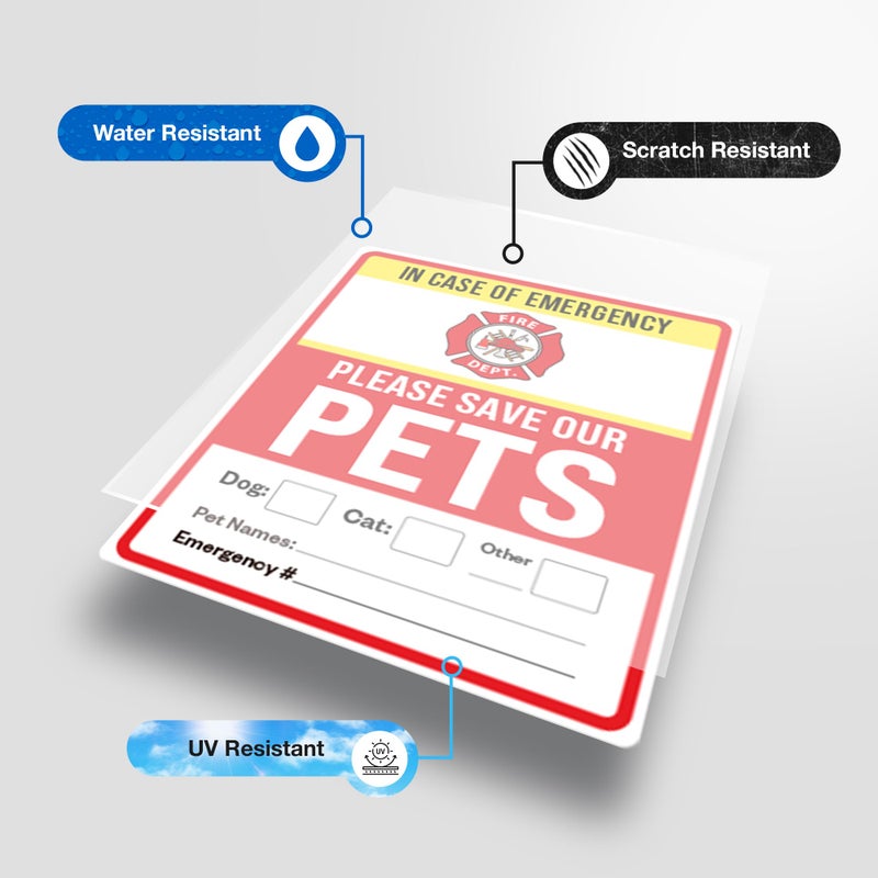 Pixelverse Design Pet Alert Safety Fire Rescue Sticker  4""x5"" 6pack - Save Our Pets Emergency Pet Inside Decal - in Case of Emergency Danger Pet in House Home Window Door Sign - Image 5
