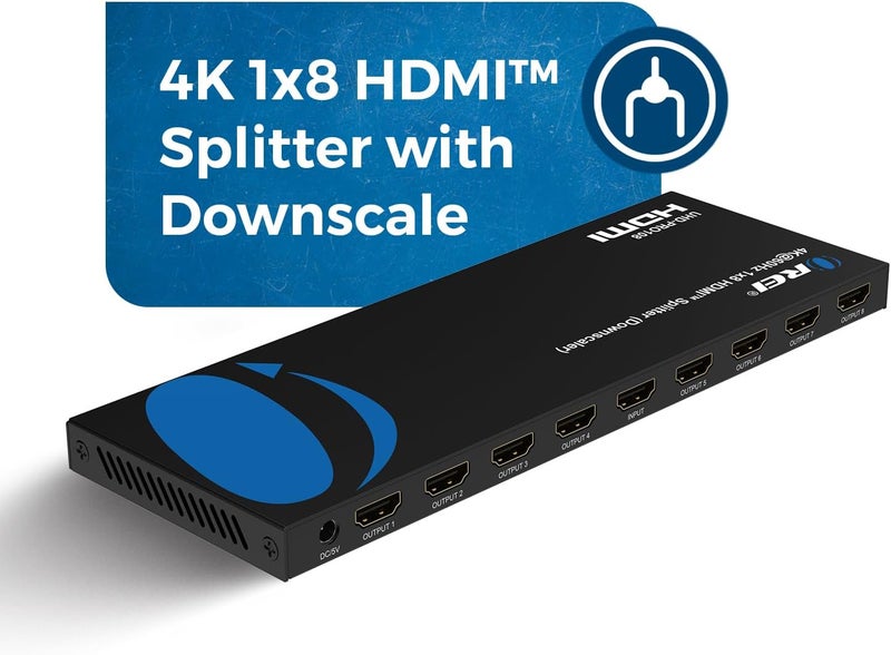 OREI موزع HDMI 4K 1 في 8 مخرج 4:4:4 8-بت - HDMI 2.0، HDCP 2.2، 18 جيجابت في الثانية، 4K @ 60Hz مكرر/موزع أولترا إتش دي عالي الدقة (1x8) - Image 2