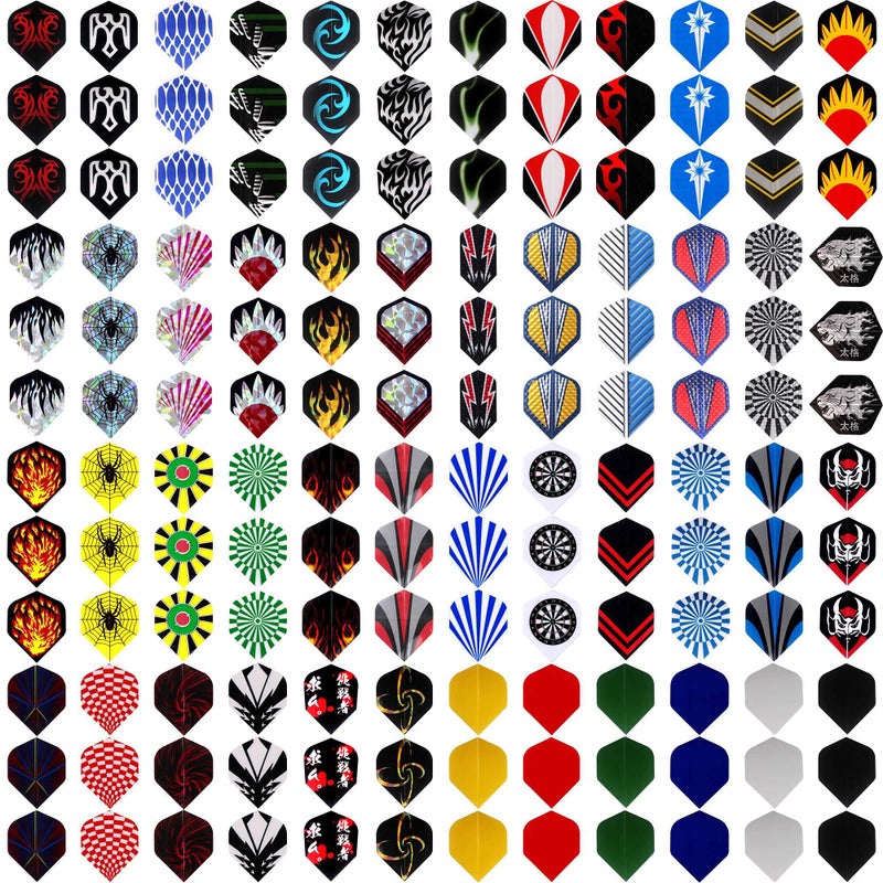 MaxMau Dart Flights,144 pcs Standard Shape Professional Flight Feather Replacement Tails Wing for Steel Tip and Soft Tip Darts - Image 1