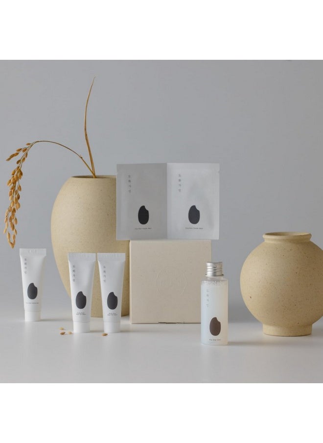 House of Dohwa - Travel Kit L Essential Tsa Friendly Skincare Sample Set L Exfoliating Cleanser Hydrating Toner Moisturising Cream 2 Wash Off Masks Product Of Korea - Image 1