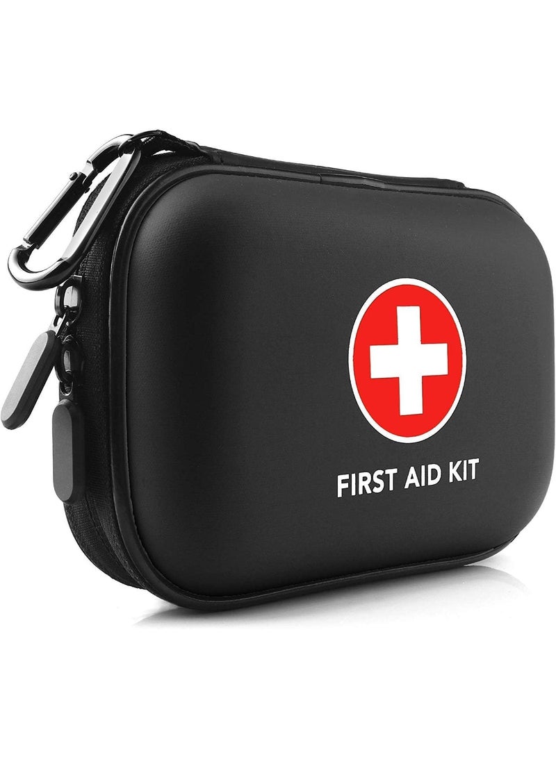 الحلم مجموعة إسعافات أولية من 120 قطعة - حقيبة طبية محمولة مقاومة للماء بهيكل صلب لحالات الطوارئ والسفر والتخييم والمشي لمسافات طويلة والمنزل والمكتب والسيارة - صغيرة الحجم وخفيفة الوزن (أسود) - Image 1