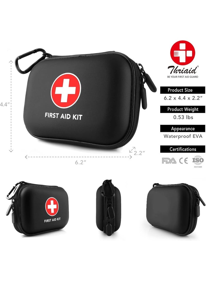 الحلم مجموعة إسعافات أولية من 120 قطعة - حقيبة طبية محمولة مقاومة للماء بهيكل صلب لحالات الطوارئ والسفر والتخييم والمشي لمسافات طويلة والمنزل والمكتب والسيارة - صغيرة الحجم وخفيفة الوزن (أسود) - Image 3