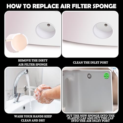 Glooglitter 20 Pcs Replacement Air Filter Sponge for Compressor Foam Filters Round White Replacement Sponges with Portable Storage Box for Compressor System Accessories Cool Mist Device Inhaler - Image 5