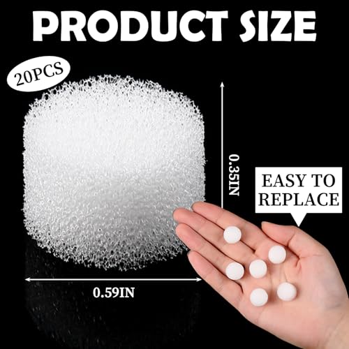 Glooglitter 20 Pcs Replacement Air Filter Sponge for Compressor Foam Filters Round White Replacement Sponges with Portable Storage Box for Compressor System Accessories Cool Mist Device Inhaler - Image 2