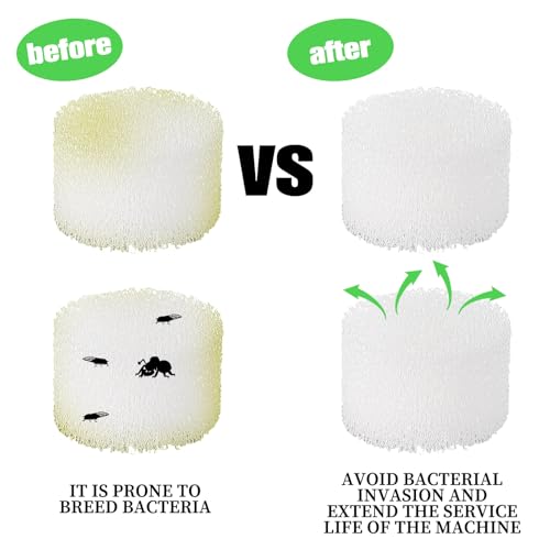 Glooglitter 20 Pcs Replacement Air Filter Sponge for Compressor Foam Filters Round White Replacement Sponges with Portable Storage Box for Compressor System Accessories Cool Mist Device Inhaler - Image 4