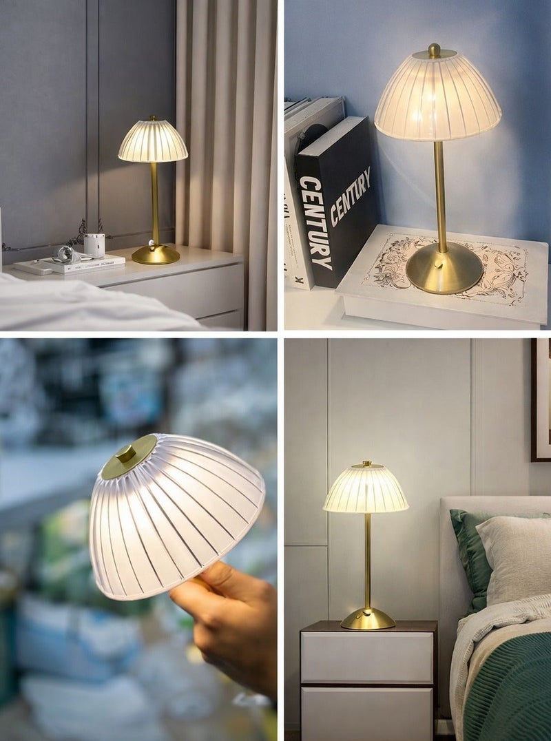 ARNOTEC مصباح طاولة صغير - مصباح خشبي بجانب السرير - مصباح غرفة نوم بسيط - مصباح مكتبي صغير بغطاء من الكتان - مصباح ليلي - مصباح طاولة بجانب السرير لغرفة النوم وغرفة المعيشة والأطفال - Image 5