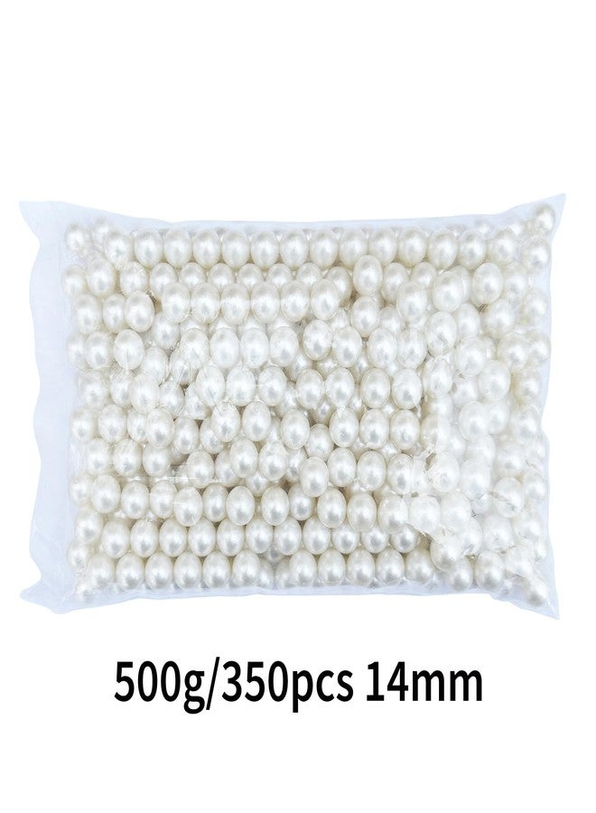FM FM42 500g/350pcs 14mm No Hole Ivory Simulated Pearl Beads for Crafts - Image 2