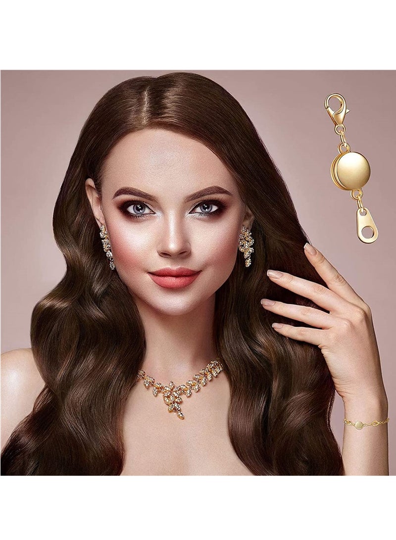 12 Pieces Locking Magnetic Jewelry Clasp Gold and Silver Round Necklace Clasp Closures Bracelet Extender for Jewelry Making, Size Fits Most Necklaces and Bracelets