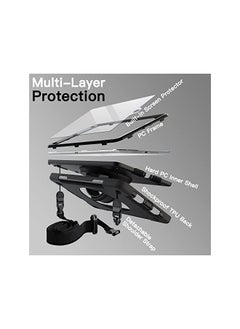 Jetech Case for iPad 10.2-Inch (9th/8th/7th Generation, 2021/2020/2019) with Built-in Screen Protector, Protective Shockproof Rugged Tablet Cover, 360° Rotating Hand Strap Stand (Black)  - Image 2