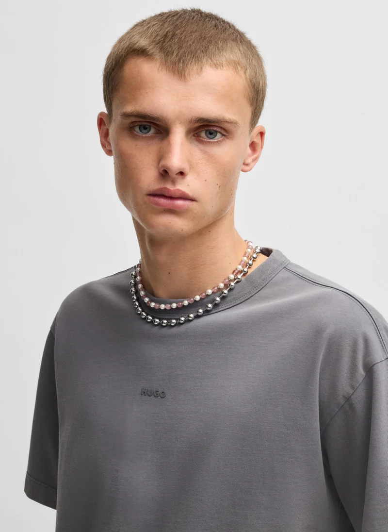 HUGO Cotton-jersey relaxed-fit T-shirt with logo print
