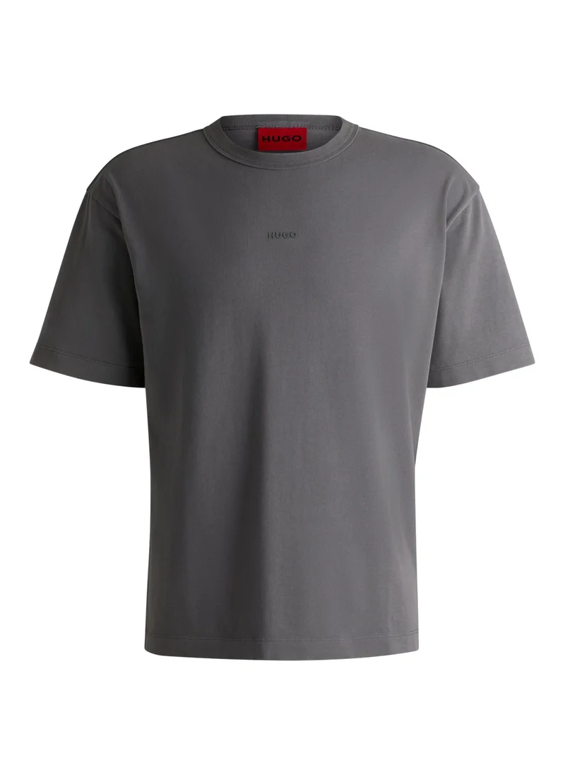 HUGO Cotton-jersey relaxed-fit T-shirt with logo print