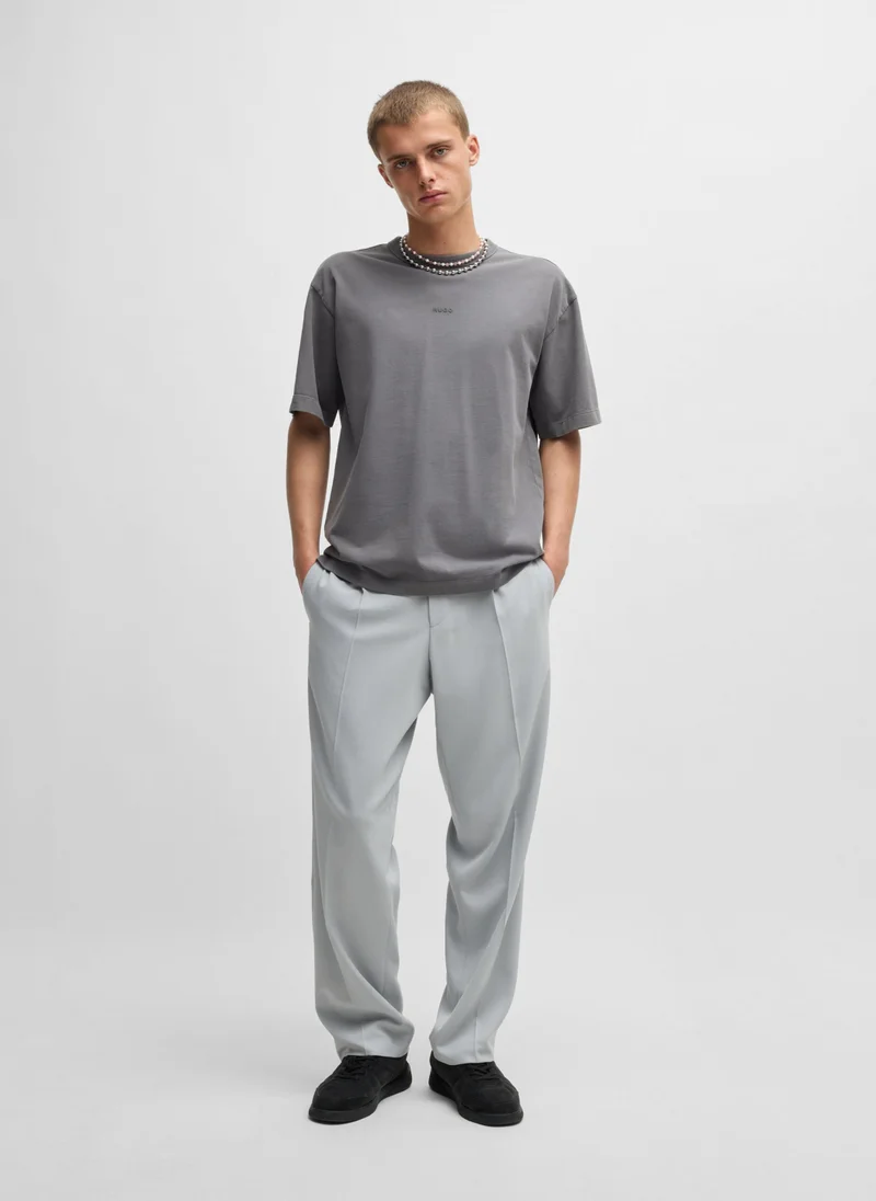 HUGO Cotton-jersey relaxed-fit T-shirt with logo print