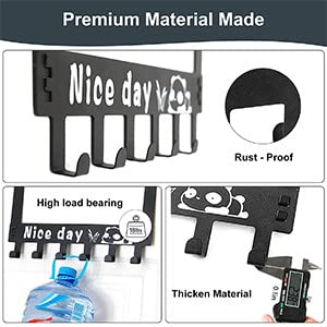 Kettlekane Carbon Steel 2 Pc Heavy Duty Over Door Hanger for Cloths Towel Hanger Removable Door Hook Coat Scarf Cloths Hanger Black Pack of 2 - Image 4