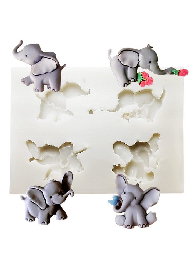 MLOLM Cute Elephant Silicone Molds Mini Elephant Chocolate Mold for DIY Chocolate Candy Cookie Desserts Sugarcraft Baby Shower Fondant Mold Cupcake Toppers Decorations  - Image 1