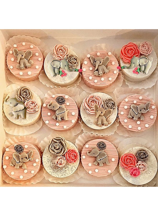 MLOLM Cute Elephant Silicone Molds Mini Elephant Chocolate Mold for DIY Chocolate Candy Cookie Desserts Sugarcraft Baby Shower Fondant Mold Cupcake Toppers Decorations  - Image 2