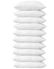 SWEETSAGA Soft Fiber Filled Full Family Pack Bouncing Bed Pillow for Sleeping 16x24 Inch White Color Vacuum Packed Pillow Combo Set of 10 Pillows
