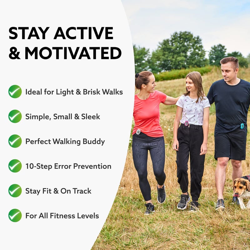 3DActive 3DFitBud Simple Step Counter Walking 3D Pedometer by 3DActive with Clip, Lanyard Accurate Step Tracker Large Display, Easy to Use for Kids Men Women Adult Seniors Daily Step Tracking - A420S - Green - Image 5