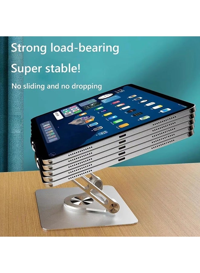 360 Rotation Foldable Cooling Bracket Support Tablet Holder Hollowed Adjustable Height for 4-13Inch Phone Tablet iPad Desk Stand