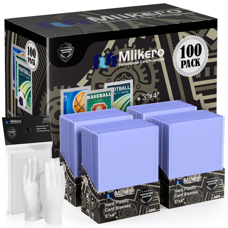 Mlikero 200 Card Sleeves Top Loaders for Cards 3X4 Toploaders for Cards Premium Baseball Card Protectors Hard Plastic for Sports and Game Cards 100 Top Loaders 100 Clear Sleeves - Image 2