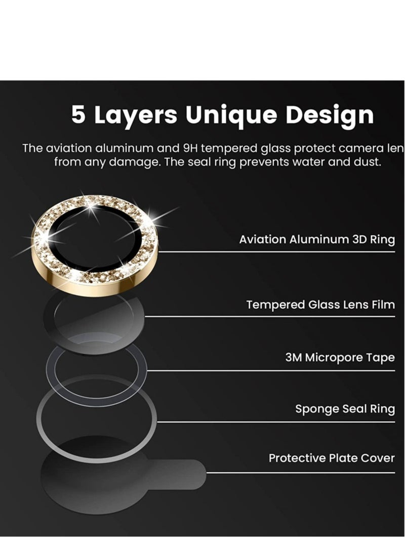 [3+3PCS] for iPhone 14 Pro - iPhone 14 Pro Max Camera Lens Protector, 9H Tempered Glass Camera Cover Screen Protector Metal Individual Ring for iPhone 14 Pro 6.1 inch /14 ProMax 6.7 inch 2022 - Image 4