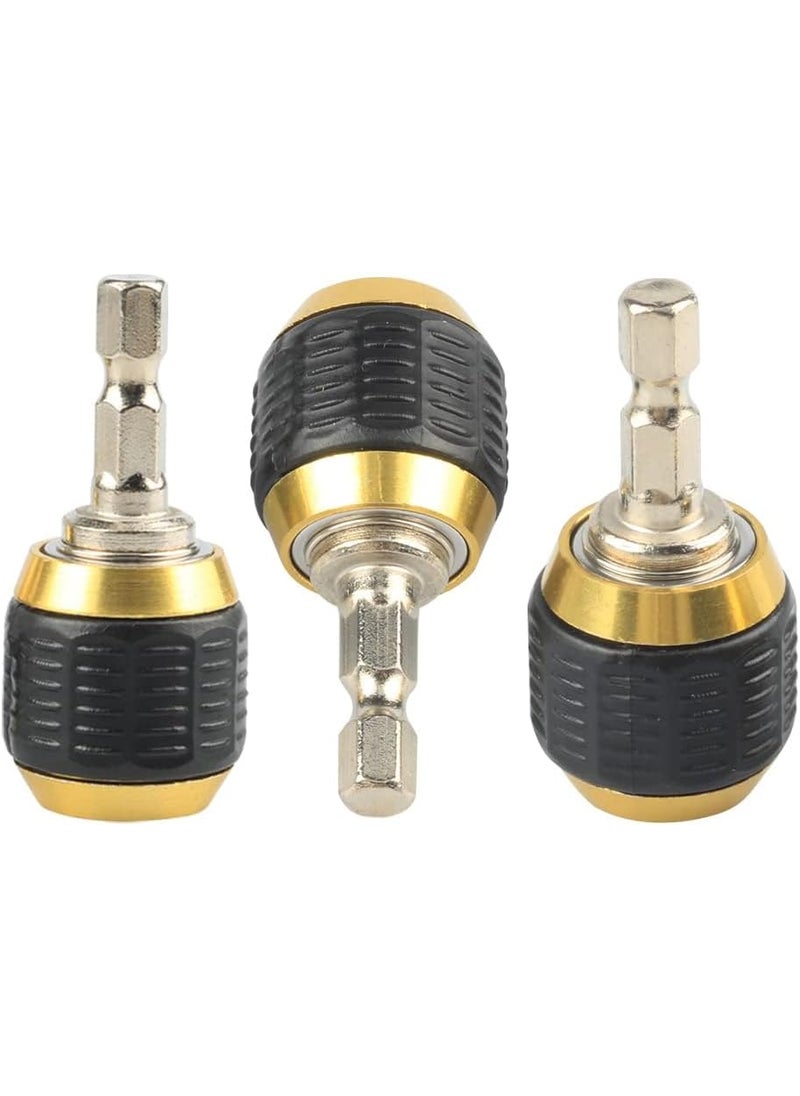 Eyech 3 Pcs SelfLocking Drill Bit Holder  50mm 14 Inch Hex Shank Extension Rod Screwdriver Holder Set Quick Release Chuck Adapter Connector Socket Impact Driver Bit Power Drill Tool  - Image 1